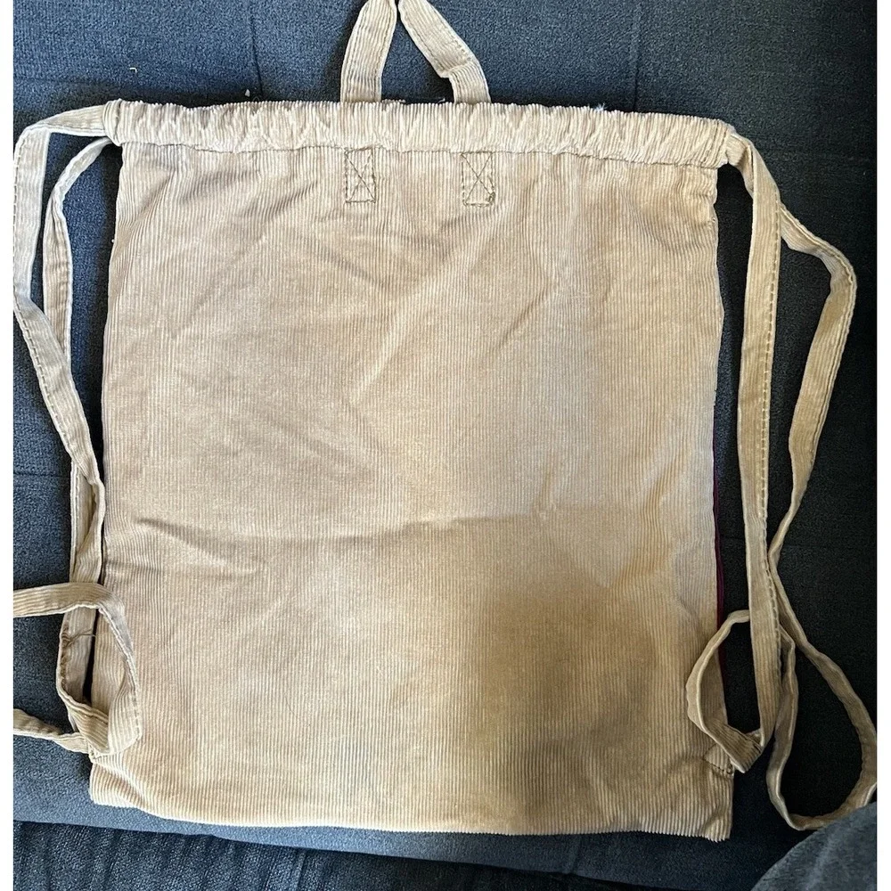 Vintage Y2K Lei Corduroy Pactchwork Backpack Purse 13"x15" - Picture 2 of 4
